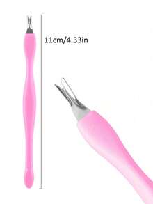 20 pezzi Coltello per cuticole a forma di V, Forchetta per cuticole a forma di V, Rimuovi cuticole per unghie, Spingitore a doppia punta a forma di V per la cura delle unghie e dei piedi, Strumento per la cura a casa e nel salone di bellezza. - Rosa - Visualizzare 6