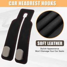 Twilight cochera reposacabezas de coche, paquete de 2 ganchos dobles de piel para el respaldo del asiento de coche, para bolso, bolsa de comestibles, gancho para cartera 2 en 1 mejorado, accesorios de - 1 - Ver 6