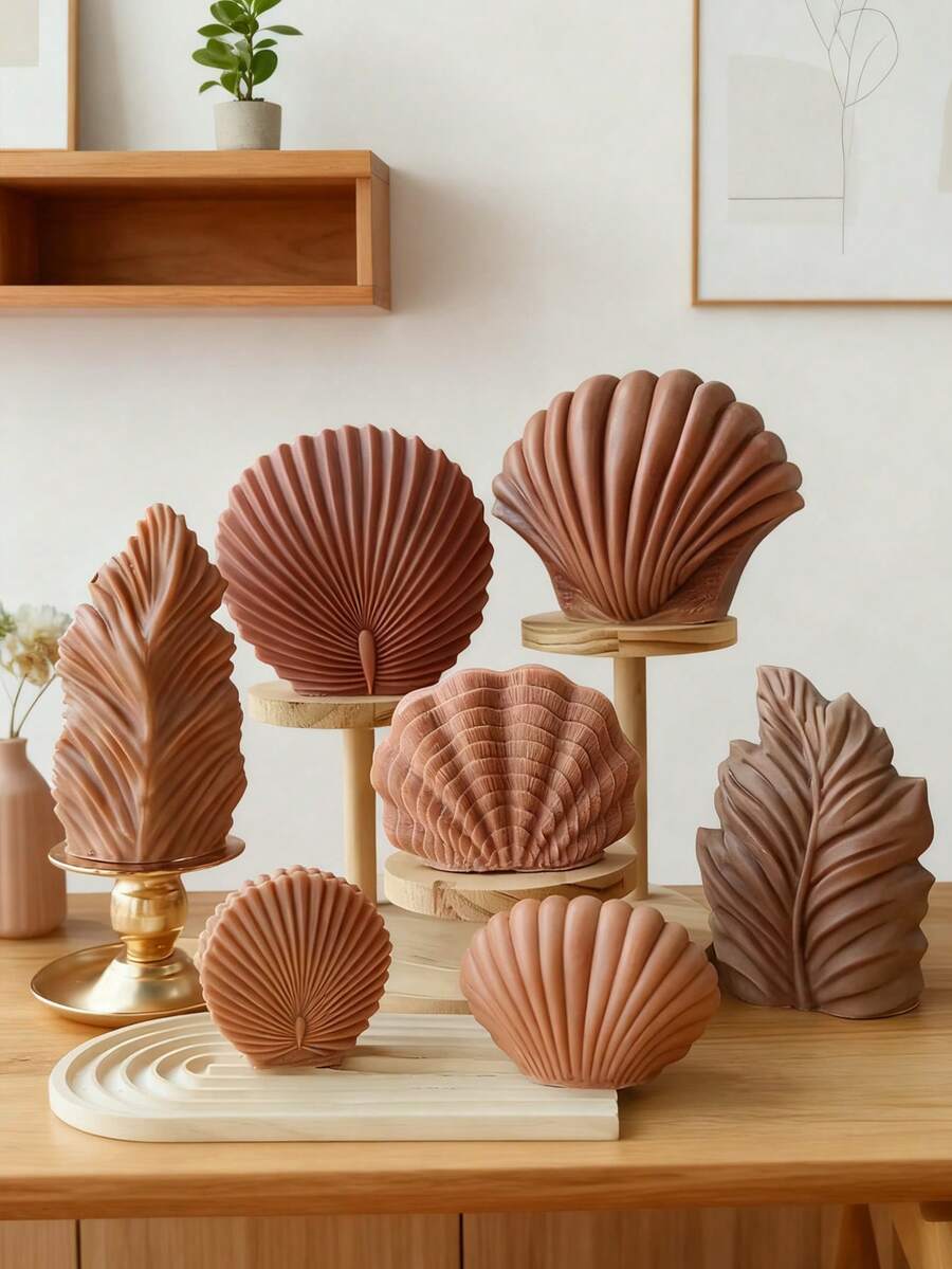 Moule à bougie en silicone 3D en forme de coquillage et de corail - Textures de conque/coquille Saint-Jacques, silicone flexible et facile pour les débutants | Résistant à la chaleur, réutilisable et facile à démouler | Convient pour la fabrication de bougies d'aromathérapie, l'artisanat de savon, le moulage de résine | Parfait pour les passionnés d'artisanat, la décoration intérieure, la Saint-Valentin et les cadeaux de fête - Blanc - Voir 1