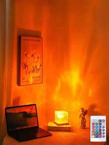 1pc Aurora Wave Projection Lamp - USB Powered LED Night Light Projector With Remote Control, 16 Colors, Suitable For Bedroom, Party, Valentine's Day, Home And Office Decor, Party Atmosphere Lighting, Modern Desk Lamp, Holiday Decoration