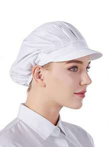 1/2顶男女通用防静电防油厨师帽，适用于厨房、面包房、餐厅、工厂、食堂