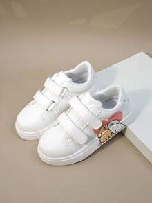 Nuevos tenis con de dibujos animados para niños, primavera y otoño. Zapatos deportivos para niñas, zapatos casuales con suela gruesa, zapatos blancos antideslizantes para niños, zapatos para correr de campus para estudiantes, zapatos para bebés y niños pequeños