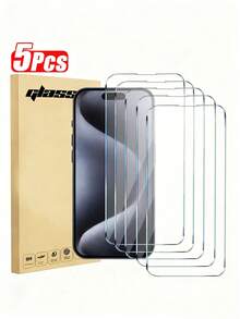 5片装全覆盖钢化玻璃屏幕保护膜，兼容苹果17/17 Pro/17 Pro Max/17 Air/16/16e/7/7P/8/8P/X/XS/XR/XS Max/11/11 Pro/11 Pro Max/12/12 Pro/12 Pro Max/13/13 Pro/13 Pro Max/14/14 Pro/14 Pro Max/15/15 Pro/15 Pro Max