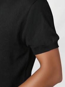 1pc Men's Crew Neck Short Sleeve Knit Sweater, New Spring/Autumn Design - Black - View 5