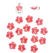 100PCS 14.7mm Acrylic Galsang Flower Loose Beads DIY Bracelets Necklace Earrings Handmade Material For Jewelry Making - Đỏ - Xem 5