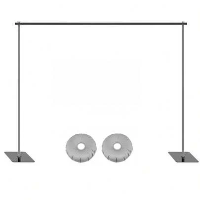 Backdrop Stand 6.5x9 Ft Adjustable Photo Backdrop Stand Kit, Heavy Duty Pipe And Drape Photography Background Support With Flat Metal Base For Wedding, Party, Video Studio, Birthday