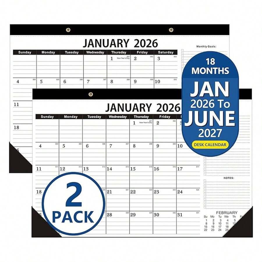 Desk Calendar 2026,January 2026 To June 2027,2026 Desk Calendar- 12x17 ...