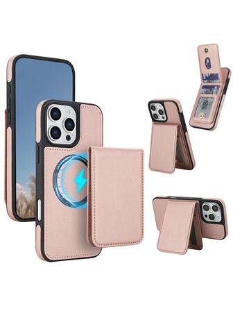 AWQUER 2-i-1 PU-läder plånboksfodral med stativ, kompatibel med iPhone 17 Air 16E 16 15 14 Plus 13 12 Pro Max, passar även 17 Pro Max 17 Air 17 Pro 16 Pro Max 16 Pro 16 Plus, RFID-blockerande funktion