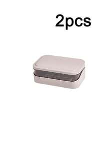 1/2/4个装塑料长方形带盖皂碟，便携式皂盒，浴室沥水皂碟，浴室配件，家居装饰，秋季装饰，返校装饰 - 彩色 - 查看 14