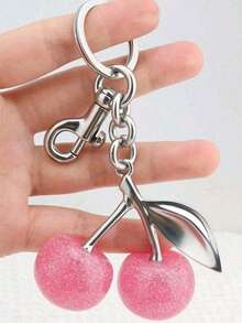 New Fashion Crystal Cherry Pendant Metal Key Chain, Suitable For Daily Wear, For Bag Accessories, Can Send Family Gifts, Friends Gifts, Classmates Gifts, Lovers Gifts, Birthday Gifts, Teachers Gifts, Souvenirs - Multicolor - View 1