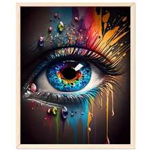 成人数字油画套装 - 16x20英寸彩色画布，简易丙烯画套装，含画笔和颜料 - 家居装饰及生日、情人节、圣诞节、母亲节礼物的完美之选 - 明亮 - 查看 14