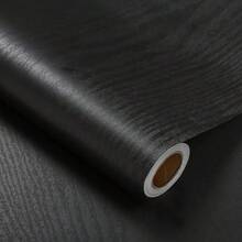 1 Roll Black Wood Grain Peel And Stick Wallpaper, Waterproof And Moisture-Proof, Removable, Suitable For Cabinets, Drawers, Countertops, And Can Be Used For Decorating Walls, Doors, Furniture, Living Room, Bedroom, Kitchen, And Other Home Decor. - Black - View 17