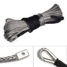 Car Synthetic Winch Rope Line 2/5" X 100ft Grey Recovery Cable 4WD ATV Heavy Duty Rope Wrapped In A Loop 10MM X 30M 23000LBS - Grey - View 9