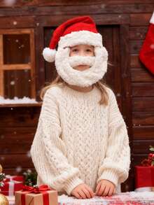 1pc Thick & Dense Plush Edge Children Christmas Hat, Christmas Party Decor - 1PC - View 14