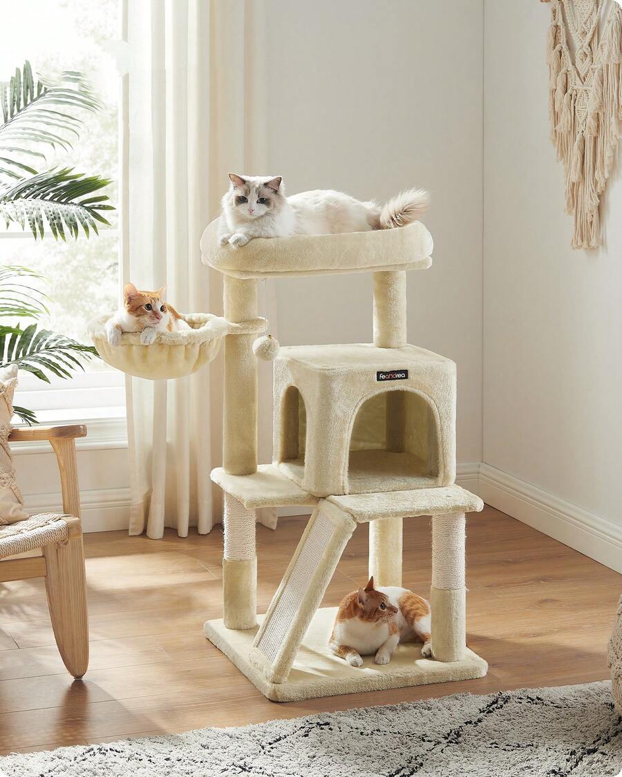 Cat Tree, Cat Tower, Widened Perch For Large Cats, Beige - Beige - View 1