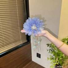 1pc French Vintage & Luxe Floral Tassel Hair Claw Clip - Sturdy Non-Slip Romantic Glam Hair Accessory, Perfect For Weddings, Parties & Dates - Ideal Gift For Women On  US, Elevate Your Look With This Chic & Secure Hair Essential For Effortless Elegant & Eye-Catching Vibe - 藍色. - 查看 8