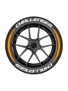 2 sọc trang trí lốp xe CHALLENGER màu trắng – Chữ dài trên bánh xe cho một lốp, xe thể thao, trang trí theo phong cách drift & track, chữ vành xe hiệu suất thể thao, vinyl phong cách đua xe có độ bám cao, chịu nhiệt, chống thấm nước, dễ lắp đặt, kiểu dáng ngoại thất xe cho xe cơ bắp, bản dựng JDM & kiểu dáng đua xe đường phố - Một cỡ - Xem 9