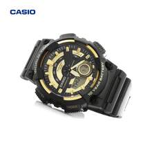 Casio 卡西欧运动型数字指针手表，金黑配色，100米防水，52毫米大表盘，树脂表带，适合户外运动和通勤佩戴 AEQ-110BW-9A - 均碼 - 查看 4