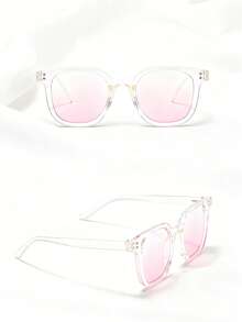 1 buc. Ochelari pentru copii cu efect de rumenire care fac pielea să arate deschisă la culoare, cu rame mari care subțiază fața, stil coreean de înaltă modă, potriviți pentru purtarea de zi cu zi - Multicolor - Vizualizare 10