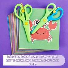 90 Sheets Children's Paper Cutting Art Set, Colorful Cartoon Animal Craft Papers For Hand-Eye Coordination Training - Multicolor - View 5