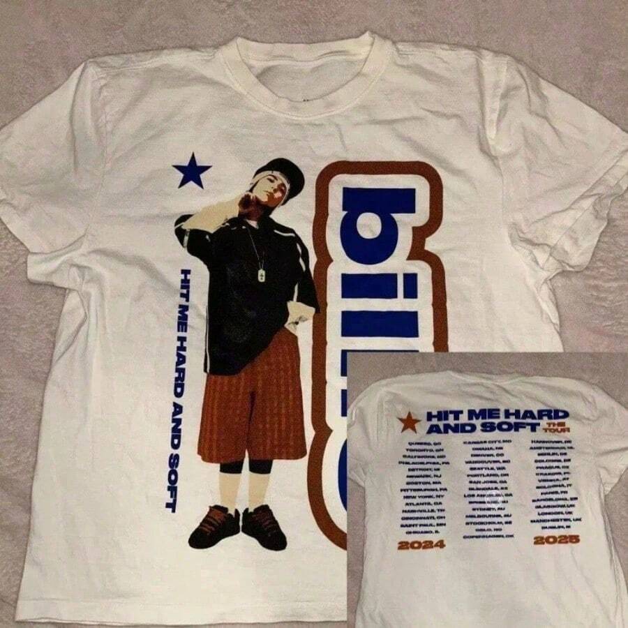 2025 Summer Billie TShirt New Tour Shirt T-Shirt Women's Tee Popular Shirt - 白色 - 查看 1
