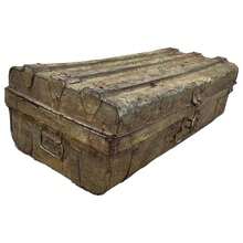 Wanderlust Handgefertigter Metallkoffer 67x37x25h cm