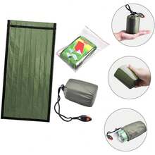 NOLITOY Bolsa Térmica para Dormir de Emergencia con Silbato y Color Brillante Saco de Vivac Ligero para Camping Senderismo y Supervivencia Aislamiento Térmico PE Aluminizado - 1 - Ver 4
