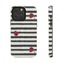 Chic Stripe Ladybug Phone Case, Gorgeous & Stylish Phone Case For Girl - 款式1(1pc) - 查看 3