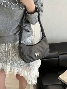 装饰性搭扣细节、缝线、链条肩带单肩包，女士装饰性搭扣单肩包，街头时尚流浪包，小号和中号斜挎包及钱包套装，适合购物、约会、作为女士礼物，也适合青少年、大学生、工作、商务、通勤等场合。 - 黑色 - 查看 2