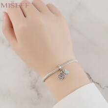 1 pieza Colgante hueco de plata de ley S925 genuina con diseño de mariposa y boca de dragón para hacer joyas finas, regalos de cumpleaños para mujeres - OSC0128 - Ver 5