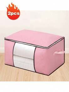 1 pièce/2 pièces/3 pièces/4 pièces/5 pièces Grands sacs de rangement, 4 paquets de bacs de rangement pour vêtements pliables, organisateurs de placard, contenants de rangement avec poignées durables en tissu épais pour couvertures, couettes, vêtements, literie 90 L, sac de rangement pour vêtements et couettes à grande capacité avec fenêtre transparente (disponible en plusieurs couleurs) - Noir - Voir 21