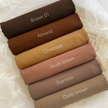 6件/包 纯色雪纺穆斯林头巾 - 彩色 - 查看 12