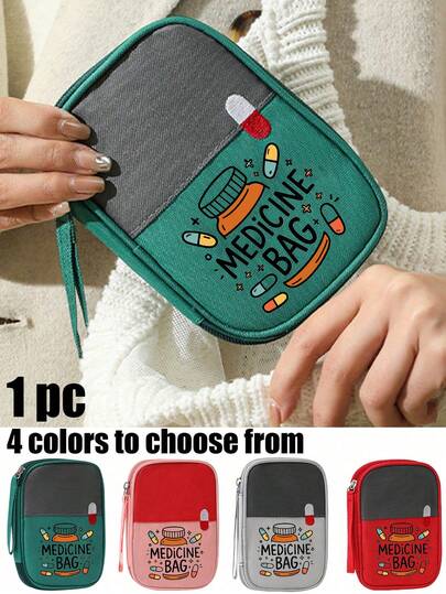 Bolsa médica portátil con patrón de botella de pastillas | Kit de primeros auxilios impermeable de gran capacidad adecuado para viajes, hogar, dormitorio, automóvil y emergencias | Esencial para estudiantes, dormitorios universitarios, familias, enfermeras, aventuras al aire libre | Incluye bolsa de almacenamiento de pastillas, vendajes, medicamentos y suministros | Organizador de atención médica diaria, bolsa de medicina, estuche de pastillas, caja de pastillas, contenedores de pastillas, bolsa de hospital, bolsa de almacenamiento de medicina, bolsa de viaje, artículos esenciales para vacaciones