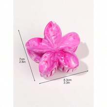 1pc Ladies' Blue Tie-Dye Floral Hair Claw Clip, Suitable For Beach Vacation Hair Accessories, Daily Use, Gift For Women Hair Clips Hair Jaw Clip Hair Clamps Hair Clutch Hair Catcher Clip, School Stuff, College Fall Winter Flower - Multicolor - View 2