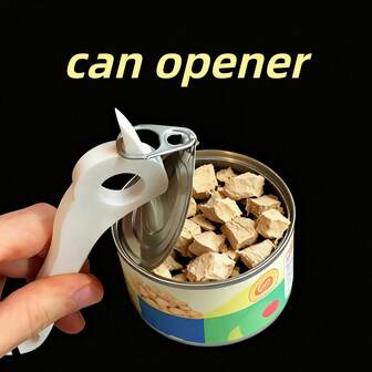 开罐器 - 快速便捷 - 轻松开罐，宠物专用开罐器，符合人体工学的防滑手柄，适用于猫粮/狗粮罐头/拉环/饮料，高品质多功能开罐工具，操作简单，无需费力，易于清洁。适用于家庭、户外露营、旅行和应急准备、派对礼品、斋月、开斋节礼物、开斋节快乐、新年、情人节、感恩节、复活节，无需电池