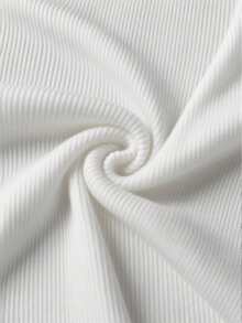 Men's Solid Color Minimalist Casual Ribbed Turtleneck Long Sleeve Sweater - White - View 7