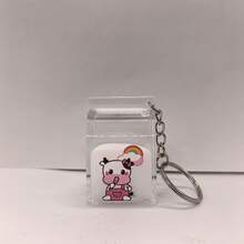Móc khóa hình hộp sữa lỏng bằng acrylic, có in họa tiết, dùng để trang trí túi xách, bên trong có sữa lỏng màu trắng, phụ kiện thời trang và dễ thương, móc khóa sáng tạo. - hộp sữa - Xem 7