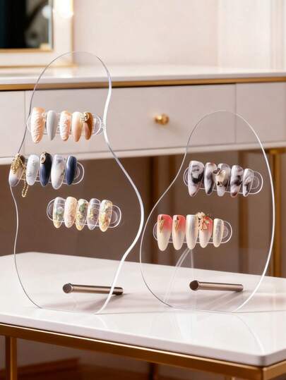 Acrylic Transparent Nail Display Stand/Nail Storage Stand. Used For Storage And Displaying Nail Supplies. Room Decor. Waterproof And Easy To Install. It Is Suitable For Placing On The Dressing Table, In The Bathroom Or Bedroom. Gifts For Women.
