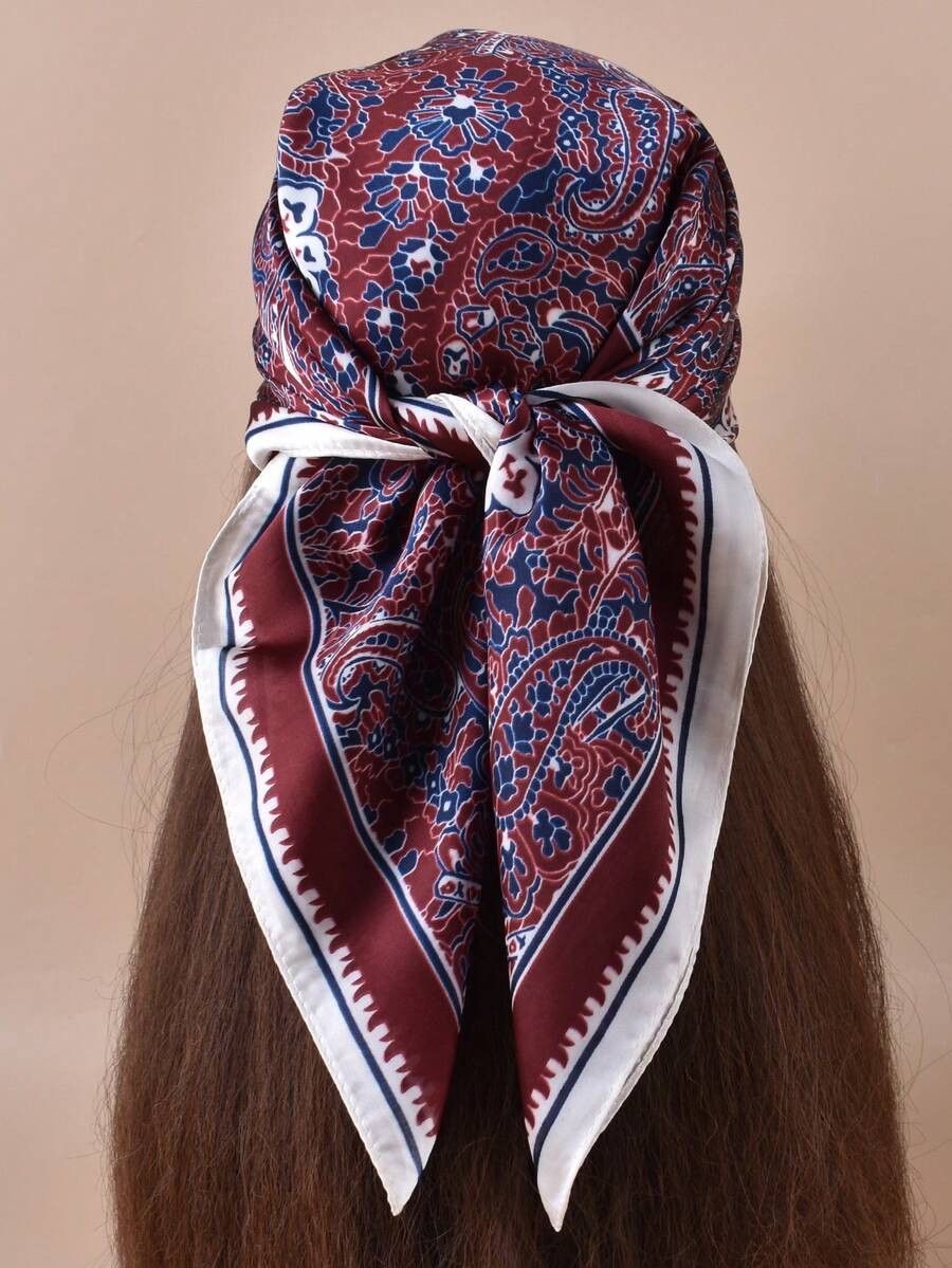 Women's Vacation Woven Cashew Flower Print Scarf