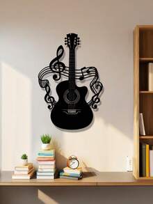 Tranh treo tường hình nốt nhạc và guitar bằng kim loại đen - Hoàn hảo cho phòng học, hội trường, nhà ở và quán cà phê - Trang trí theo phong cách nông trại, đồ sưu tầm cho người yêu nhạc, trang trí phòng ngủ, tranh treo tường chủ đề âm nhạc, quà tặng cho nam/nữ, trang trí phòng lý tưởng, tranh nghệ thuật treo tường, lễ hội âm nhạc. - Nhiều màu - Xem 7