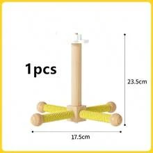 1pc Parrot Toy Rotating Stand Perch, Suitable For Parrots, Parakeets, Cockatoos, 23.5*17.5cm Solid Color, 22*22cm Gradient Color, Random Yarn Color
