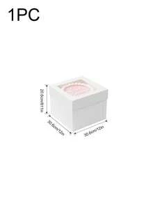 1/3pcs Cake Boxes With Window, 3 Sizes: 8inch/10inch/12inch, Reusable Baking Boxes For Takeout, White Large Cardboard Bakery Boxes With Lids, White Baking Boxes, Large Baking Boxes, Square Cardboard Cake Boxes, Suitable For Multi-Tier Cakes, For Baking, Cookies, Pastries, Pies, Valentine's Day, Wedding, Birthday, Candy, Chocolate, Donuts, Cake Decorations, For Baking Or Gifting - Multicolor - View 17