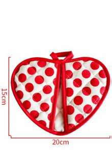 2 piezas Guantes resistentes al calor, Agarradores y posavasos de algodón grueso de doble capa con forma de corazón, Adecuados para hornear, Cocina