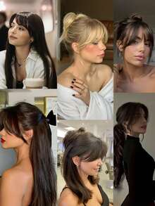 女士刘海合成假发，自然额头刘海，复古侧刘海，假刘海，无缝超薄发际线，发夹，发卡，发饰，女士发饰，接发，假发片，发卡 - 查看 3