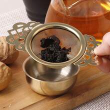 1pc/Set 304 Stainless Steel Tea Infuser Filter, Tea Leaf Strainer For Teapot, Tea Cup, Coffee Cup, Fine Mesh Prevents Dripping, Floral Edge Design Easy To Clean, Universal Fit - Multicolor - View 8