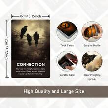 Crow's Insight Card Deck, 50 Oracle Cards For Personal Reading And Reflection, 12*8cm, Tarot Cards, Gaming Gift, Premium Card Stock - Multicolor - View 2