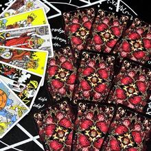 78 kart tarota czarno-czerwonych z motywem motyli, klasyczny styl zachodni, wysokiej jakości, 78 kart tarota, nowa wersja kart tarota z motywem motyli - Wielokolorowe - Zobacz 7