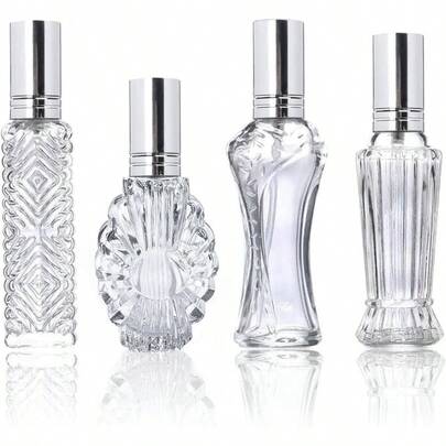 HandD HYALINE and DORA - Botellas de perfume recargables clásico de vidrio vacías para regalo de boda decoración de coche juego de 4