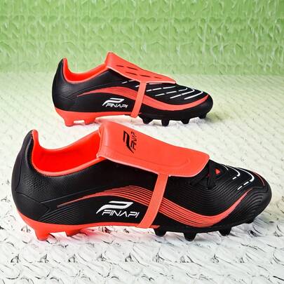 1 Pair Adult & Youth Soccer Cleats, Low-Top Outdoor Team Competition Football Shoes, Large Size Non-Slip AG/FG Spikes For Natural Grass, Soft Ground, Leather Football Training Shoes With Laces, Lightweight High-Performance Anti-Slip Design, Professional Soccer Boots