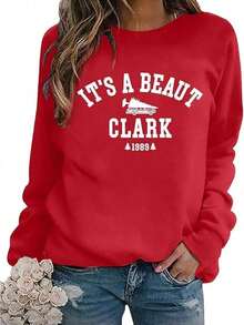Winter Clothes For Women Christmas Outfit WomenNANOCOSM Cozy Fall & Winter Style Spring Long Sleeve Pullover Tops, Christmas Sweatshirts It's A Beaut Clark Sweatshirt Unny Christmas Tree Pullover Lightweight Shirt-Unisex Women & Men's Daily WearLoose And Comfortablesudaderas De Mujer - Đỏ - Xem 6
